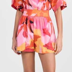 De Loreta Pachuca Shorts Vibrant Pink and Orange Women's Shorts, Size M